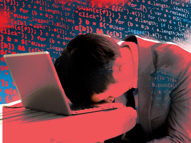 frustrated computer user