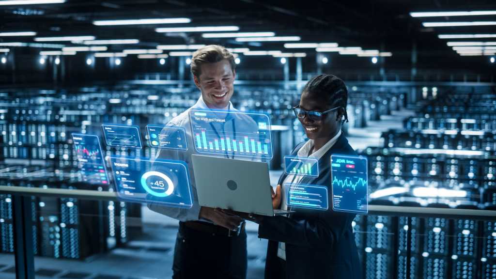 people reviewing data